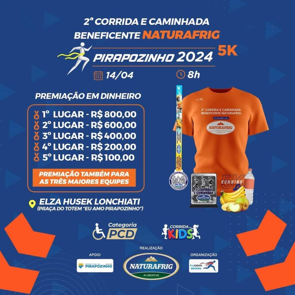 2ª Corrida e Caminhada Beneficente Naturafrig Calendário de Corrida