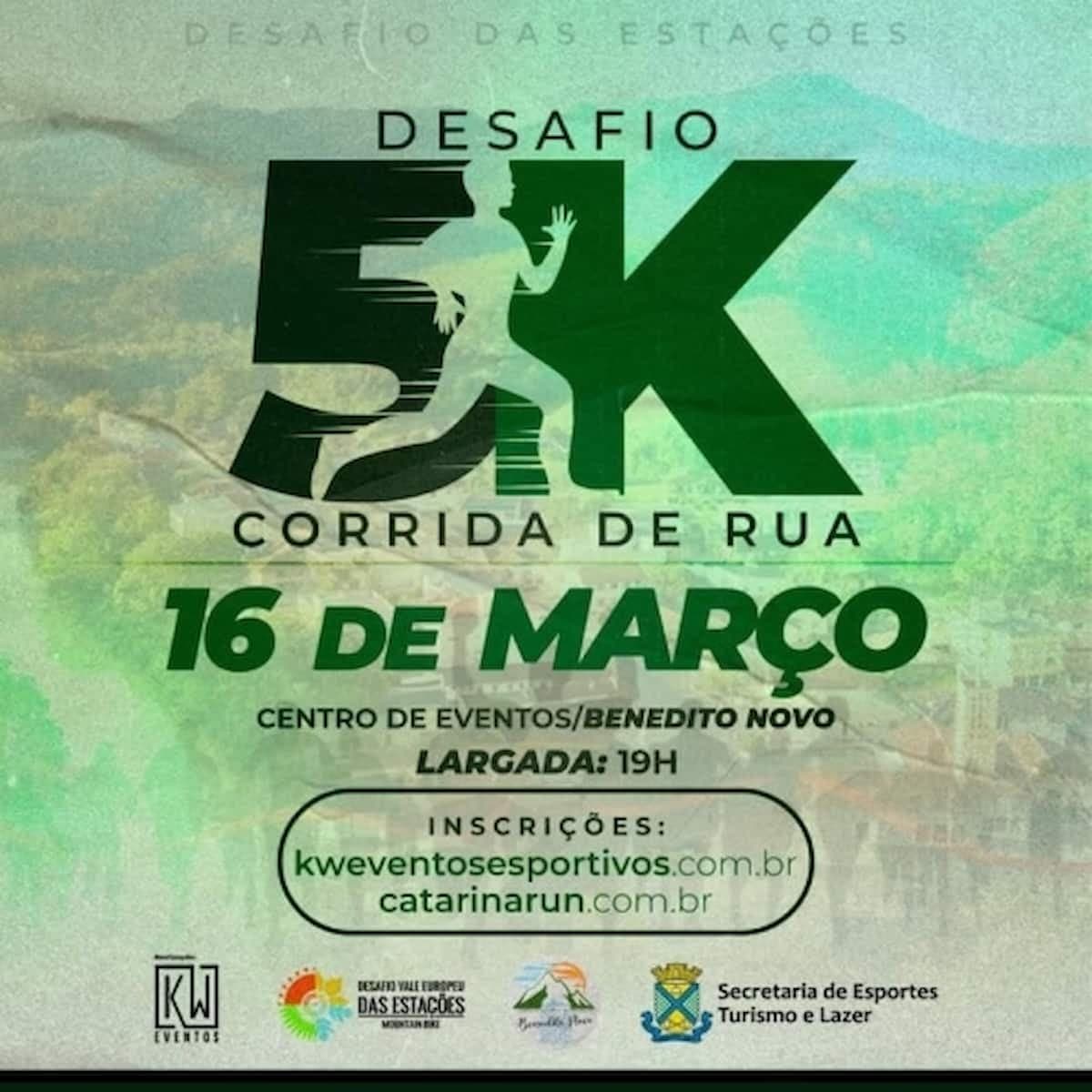 Iii Corrida 5k Benedito Novo Calendário De Corrida 7528